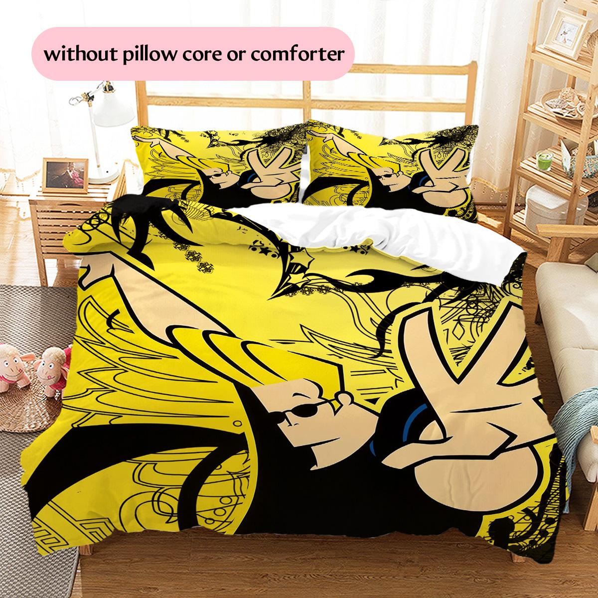 

Johnny Bravo Pattern Bedding Quilt Set Home Decoration Gift (1 * duvet cover + 2 * pillowcase without core) 135x200cm