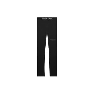 Athletic Knit Leggings With Logo Print Unisex Bottoms Black FOG-FW21-033