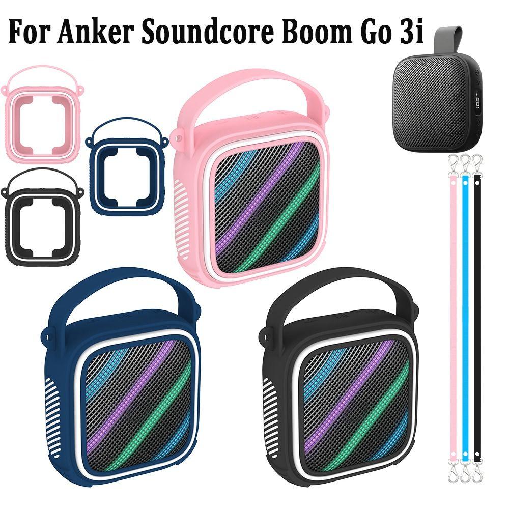 with Lanyard Speaker Case Speaker Carrying Cover for Anker Soundcore Boom Go 3i Speaker Accessories