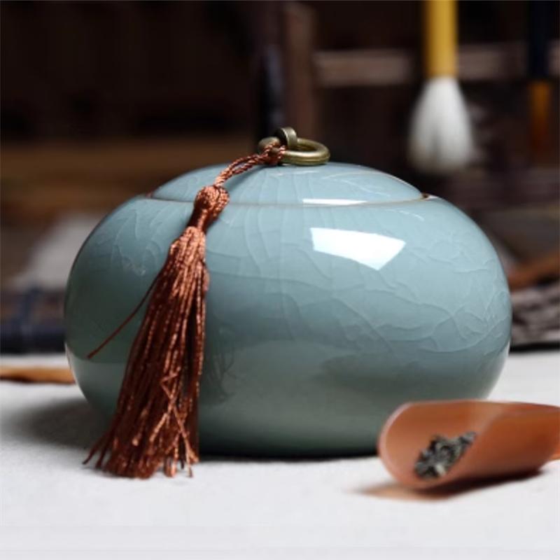 Chinoiserie Style Ceramics Tea Canister Travel Portable Tea Sealed Moisture-proof Storage Jar High Quality Tea Packaging Cans