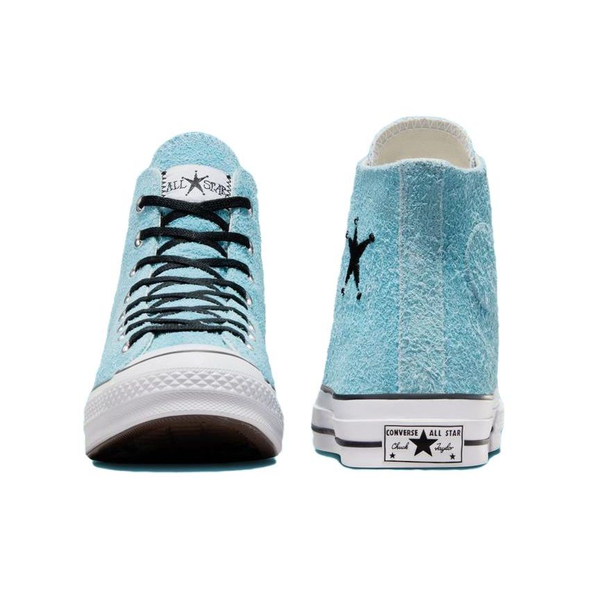 Converse Stussy X Chuck 70 High Sky Blue Unisex Sneakers Egret Black A07663C