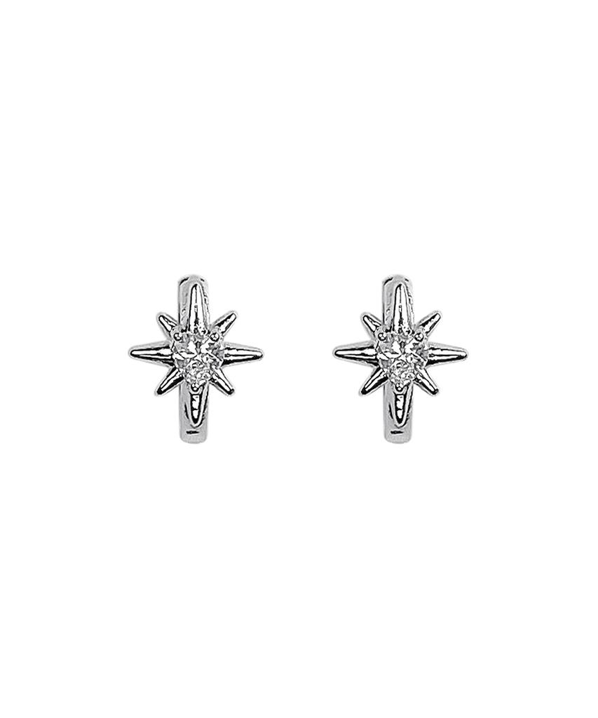 Vvv Mini Star Cubic One-Touch Ring Surgical Earrings