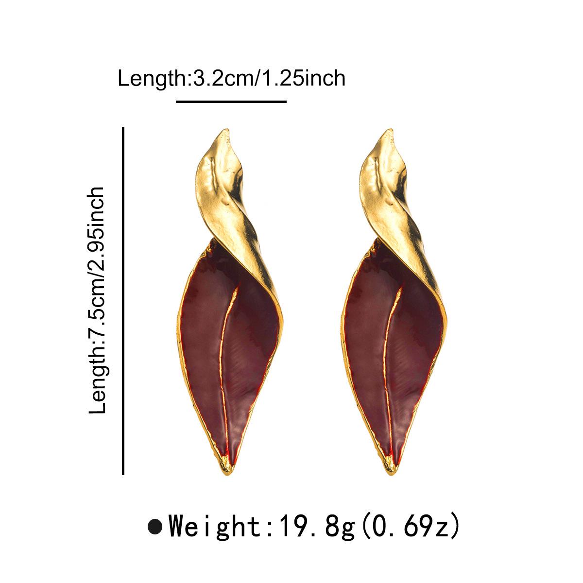 

Cross Border Autumn Winter Retro Oil Drip Leaf Flower Earrings Elegant Temperament High Grade Design Women Stud Earrings Jewelry лист