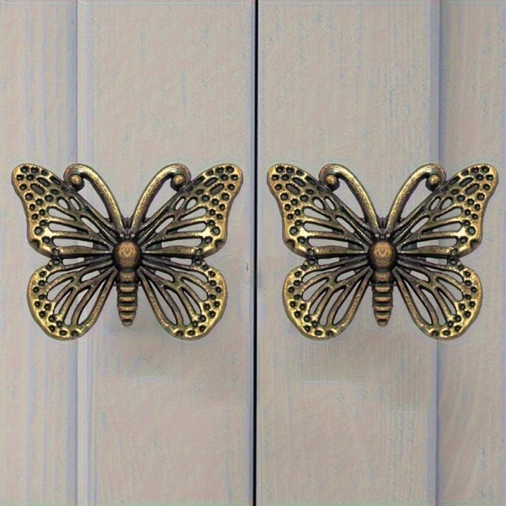10pcs Butterfly Drawer Handle - Wardrobe, Wardrobe, and Jewelry Box Decorative Handle - Elegant Furniture Hardware Accessories