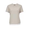 VEROMODA Women's Slim Fit Color Block Round Neck T-Shirt