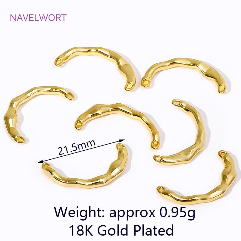 18K Gold Plated Irregular Shape Half Circle Connecting Rod,Connectors For Jewelry,DIY Jewelry Pearl Necklace Accessories 2 pieces