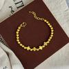 Pure Gold Light Luxury Design Sense European and American Style Four-leaf Clover Light Bead Bracelet for Women