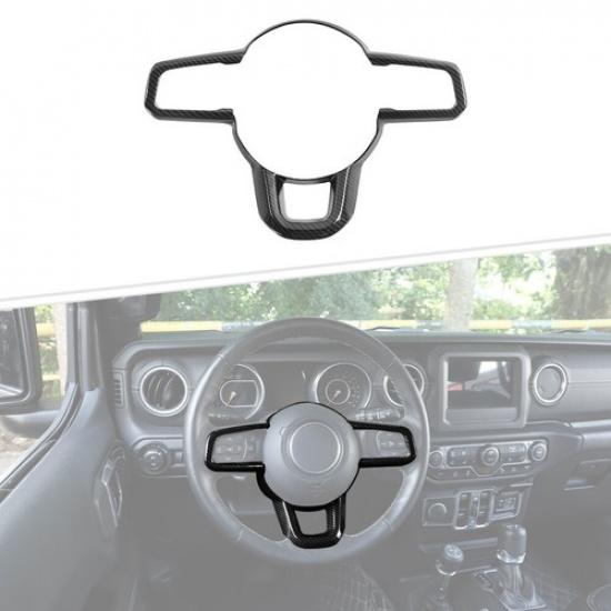 Carbon Fiber Steering Wheel Gear Shift Cover Trim For Jeep Wrangler JL JT 2018+