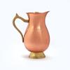 Hammered Copper Jug Pitcher with Lid, Traditional Ayurvedic Design, 1 Litre Capacity, Brass Handle and Base 20 Cm Birthday Anniversary Gift Less