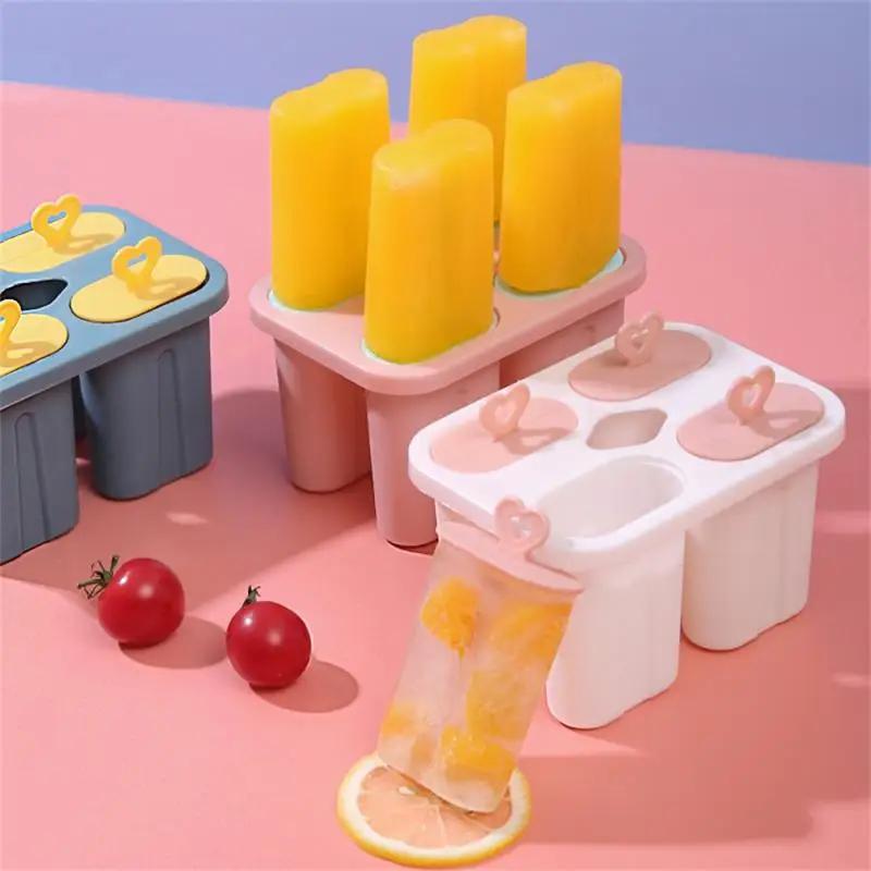 Popsicle Mold DIY Ice Cream Ice Cubes Maker Bar Kitchen Refrigerator Homemade Stick Mould Tubs Silicone Household Kitchen Tools