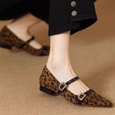 Dámske Mary Jane topánky s leopardím vzorom Špicatá špička Vysoké podpätky Topánky Jeseň 2025 Sexy Šaty Párty topánky Hrubé Lodičky Pracka Mujer Zapatos
