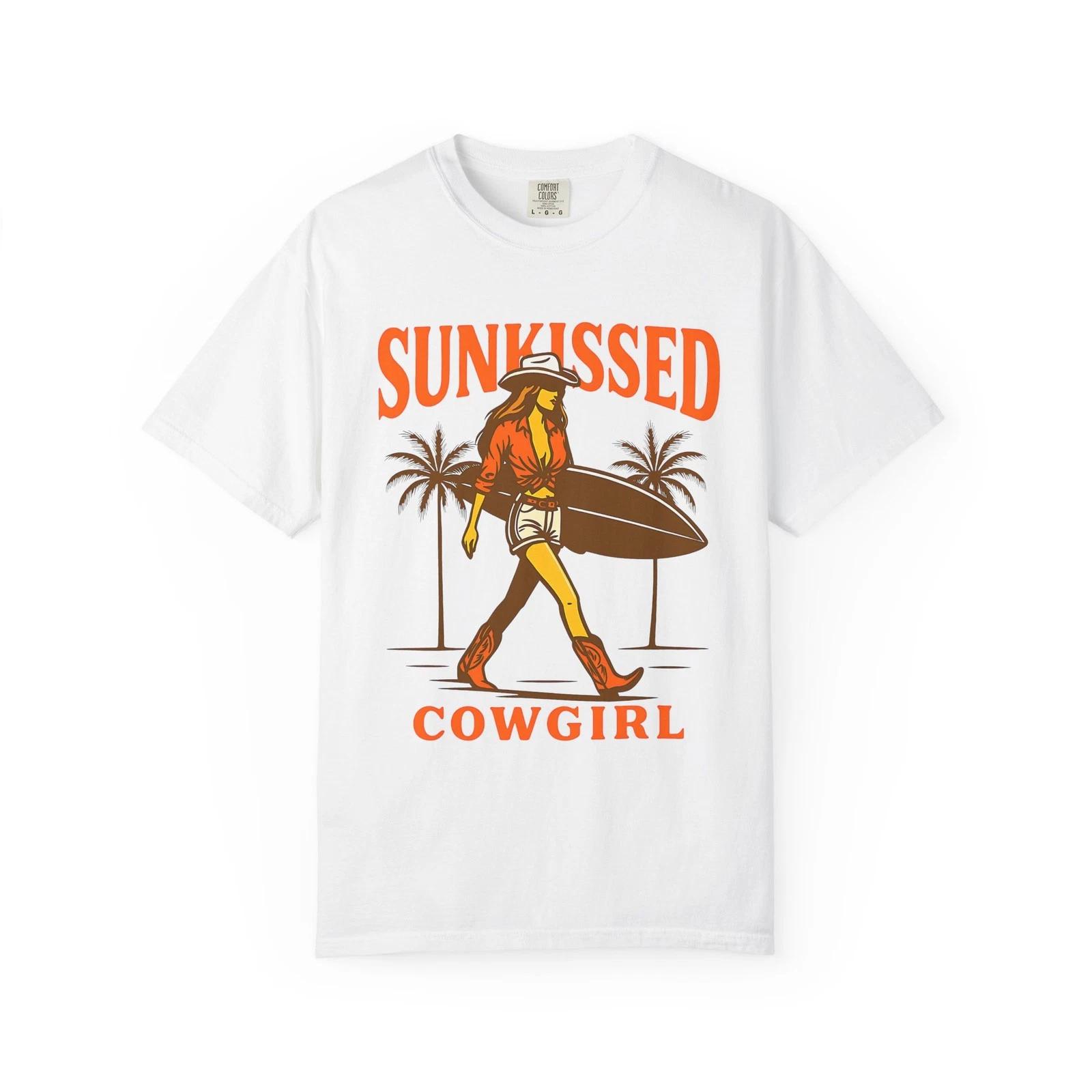 Sunkissed Cowgirl T-Shirt Beachy Summer Casual Tee Surf Style Beachwear M