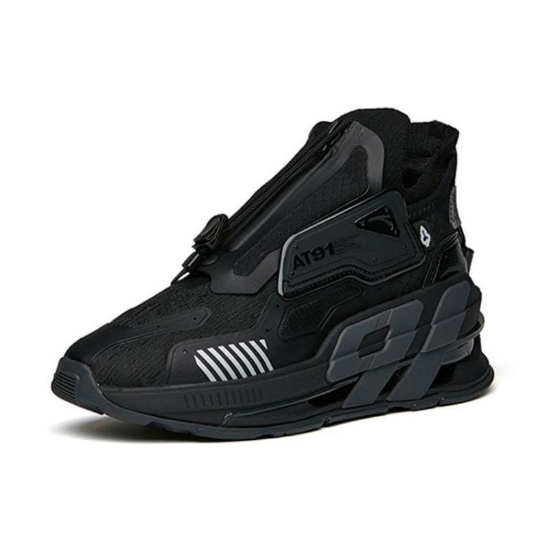 Anta At91 Fabric Synthetic Leather Shock Absorbing Non-Slip Wear-Resistant Low-Top Running Shoes Women Running Shoes Black 122148851-2