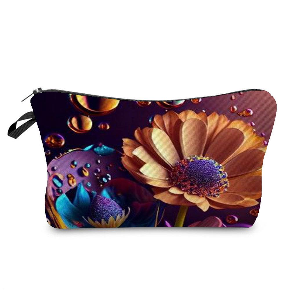 Women Flower Print Cosmetic Bag Toiletries Organize Travel Storage Case  6394 CLE