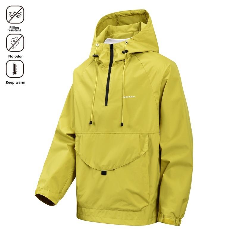 Hooded Assault Suit Men's Half Zipper Pullover Top Windproof and Waterproof Versatile Sports Jacket