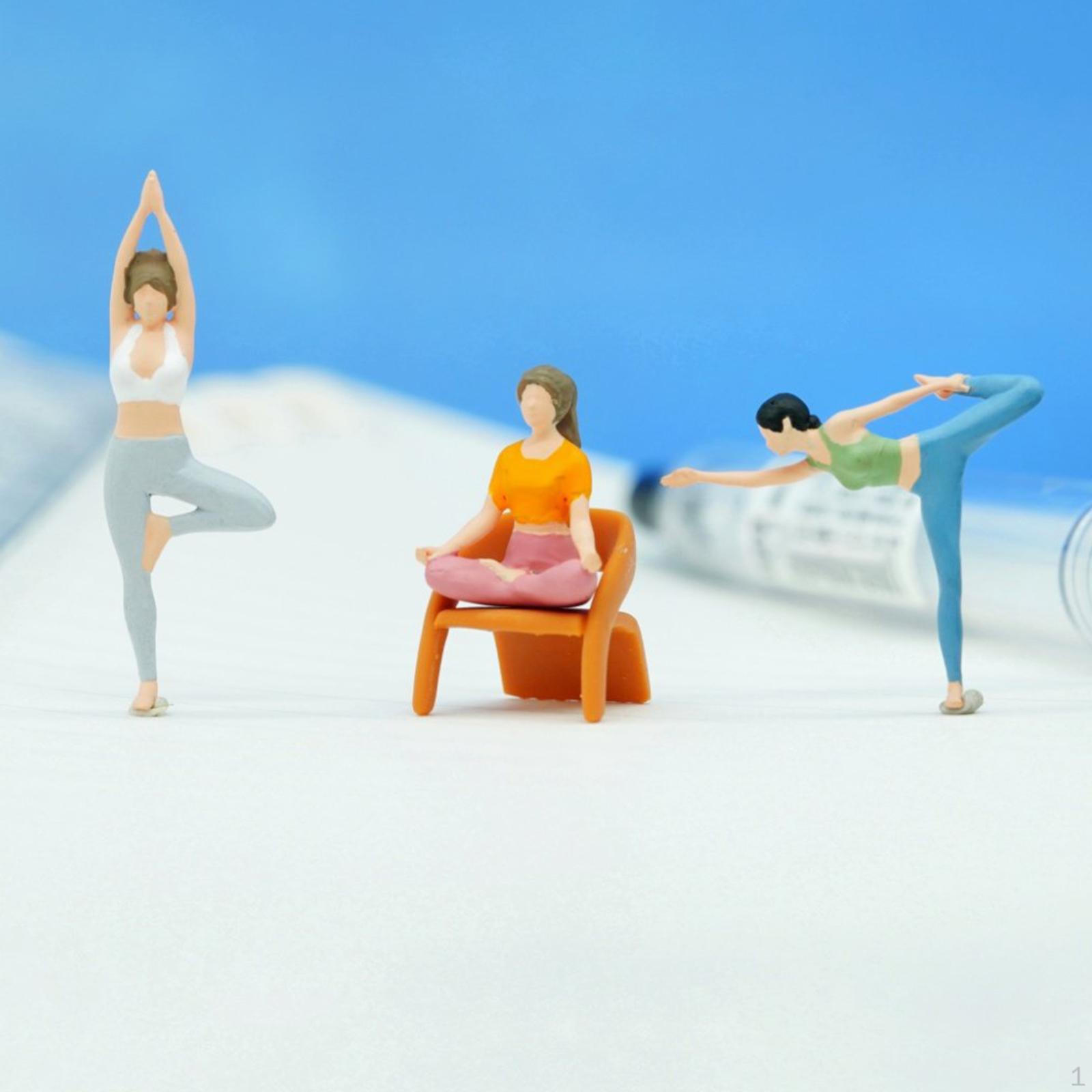 3Pcs 1:64 Miniature Figures Scene Models Collectibles Small Photography Props Decorative