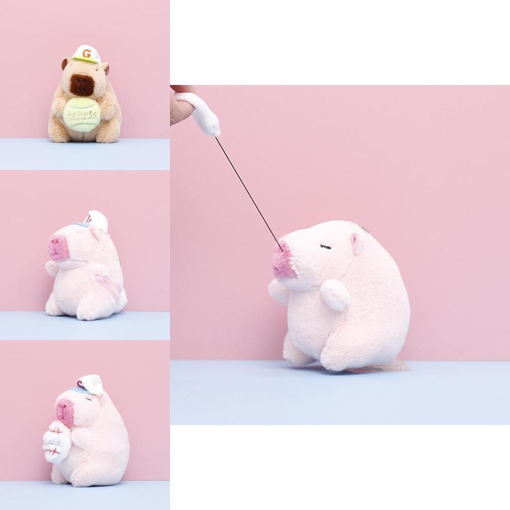 Adorable Plush Capybara Toy For Kids Soft Cute Water Pig Doll In Pink And Brown