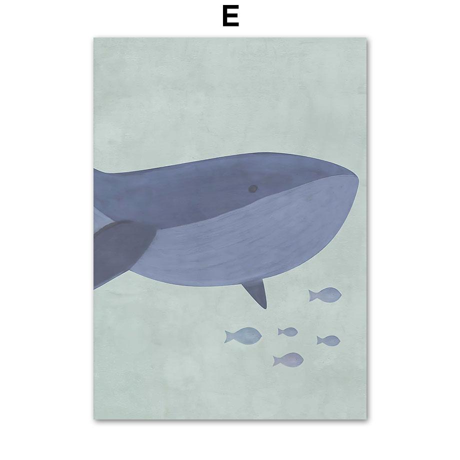 Whale Sailboat Ocean Wave Walk Nautical Maritime Quote Wall Art Canvas Painting Posters And Prints Wall Pictures Kids Room Decor