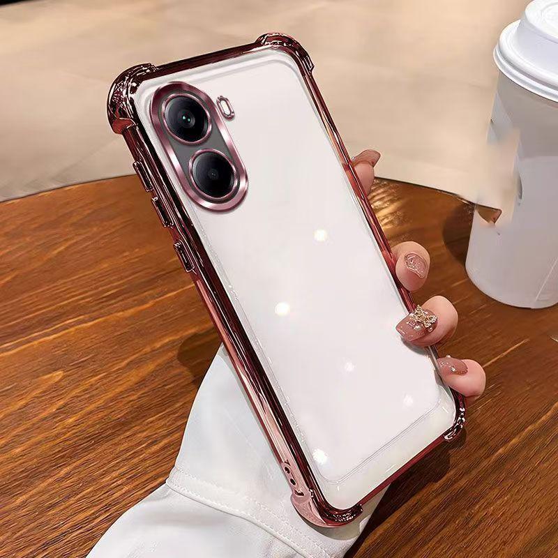 Custodia per Poco X7 Pro Custodia per Telefono POCO X7 Pro Copertura per Redmi Turbo4 Angoli Rinforzati Antiurto Placcatura Copertura Posteriore in Silicone