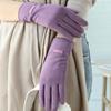 Thickened  Gloves Full Finger Winter Mittens Simple Women Suede Velvet  Gloves  Skiing