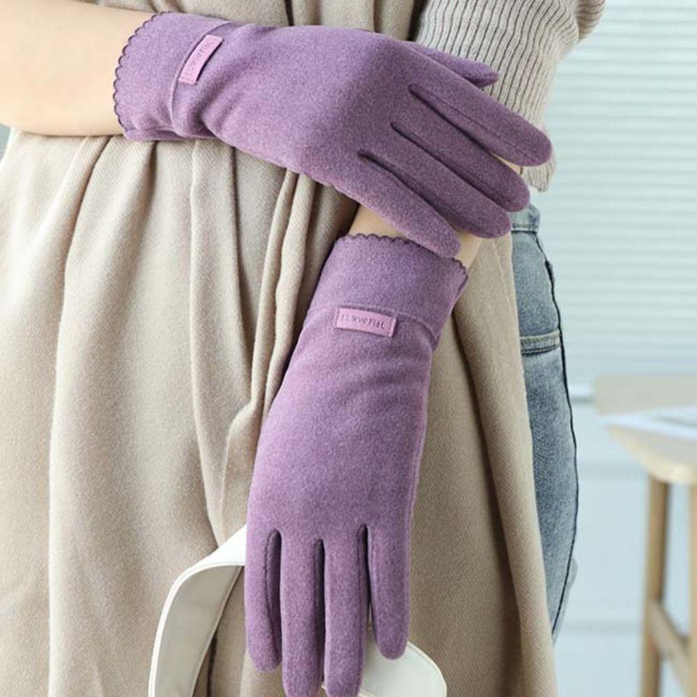 Full Finger Women Suede Velvet  Gloves Thickened Winter Mittens Fashion  Gloves  Sports