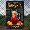 Sangria Station Metallblechschild - Vintage Cocktail Rezept Wandkunst für Bar Heim Büro Dekoration