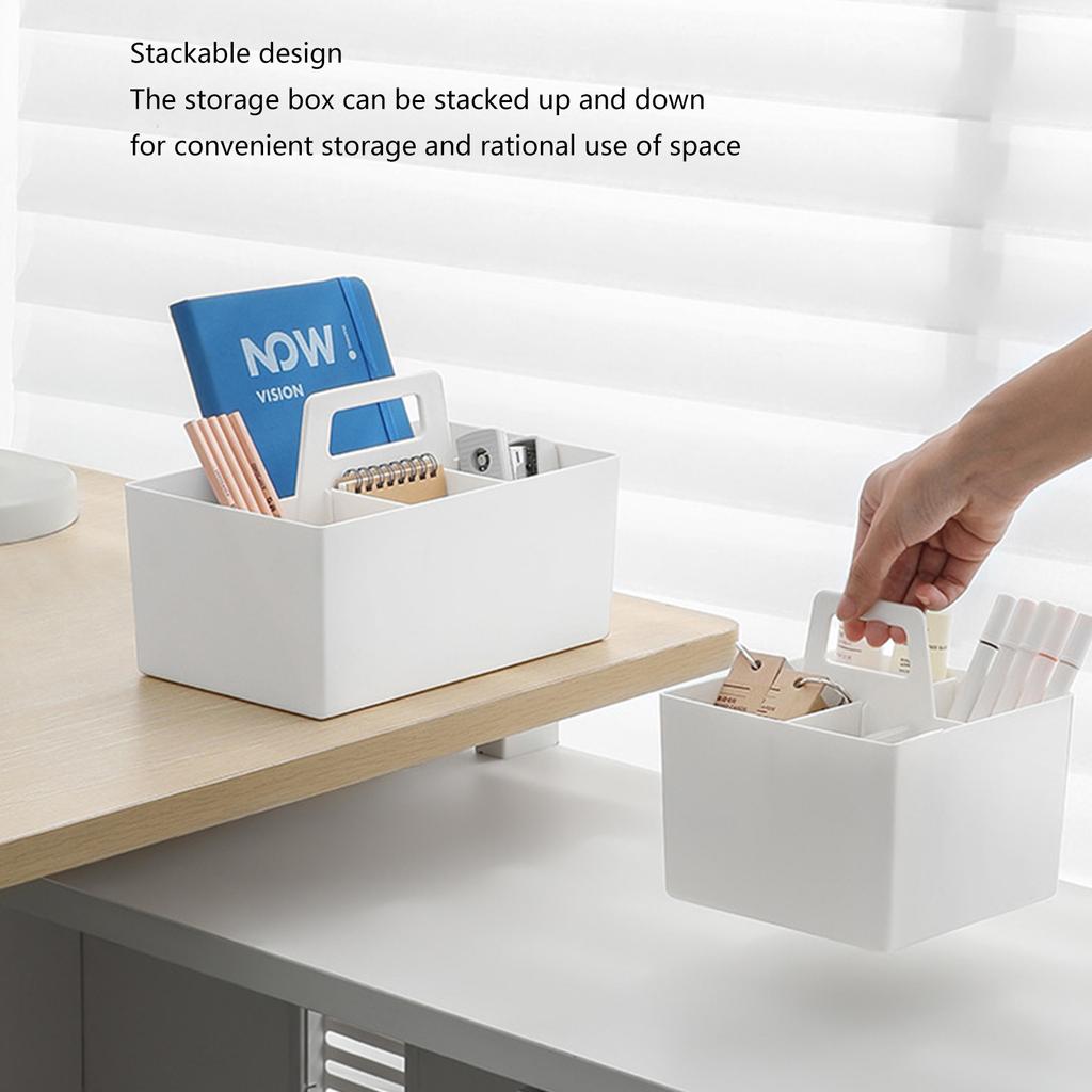 Overlapping Classification Adjustable Partition Storage Box with Handle Desktop Drawer Stationery Sundries Sorting Box