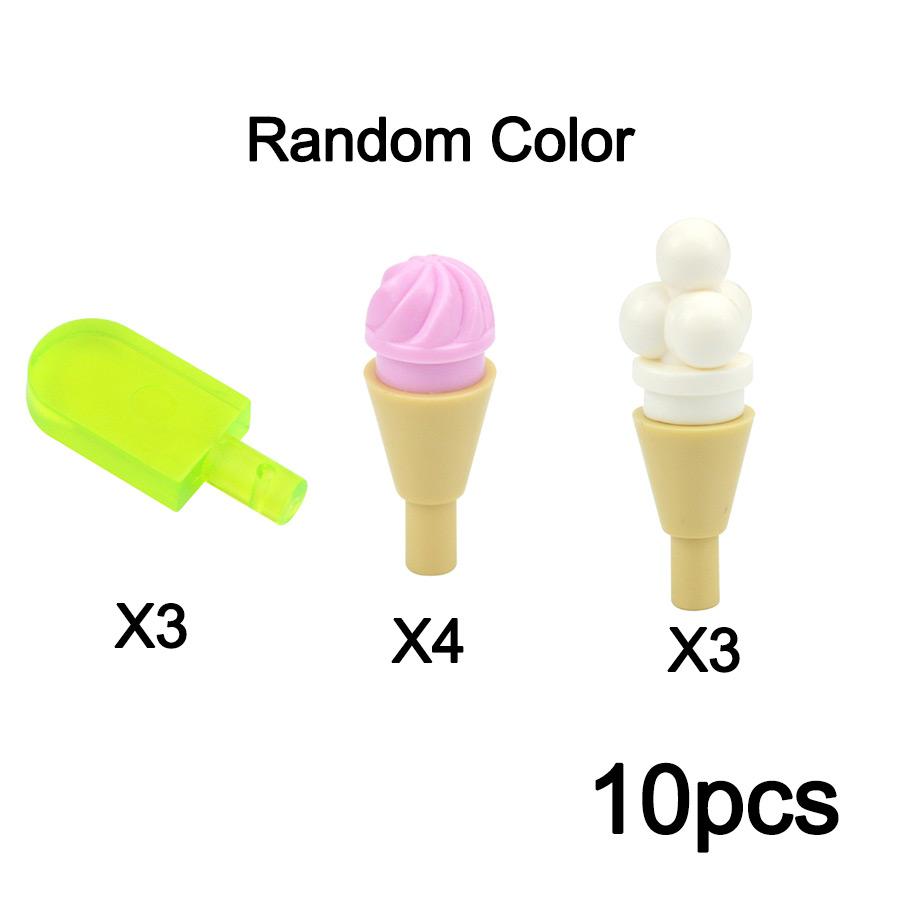 City Friend House Supermarket Constructing Block Picnic Food Accessories Hot-Dog Pizza Fries Chicken Dish Umbrella Timeless Bricks