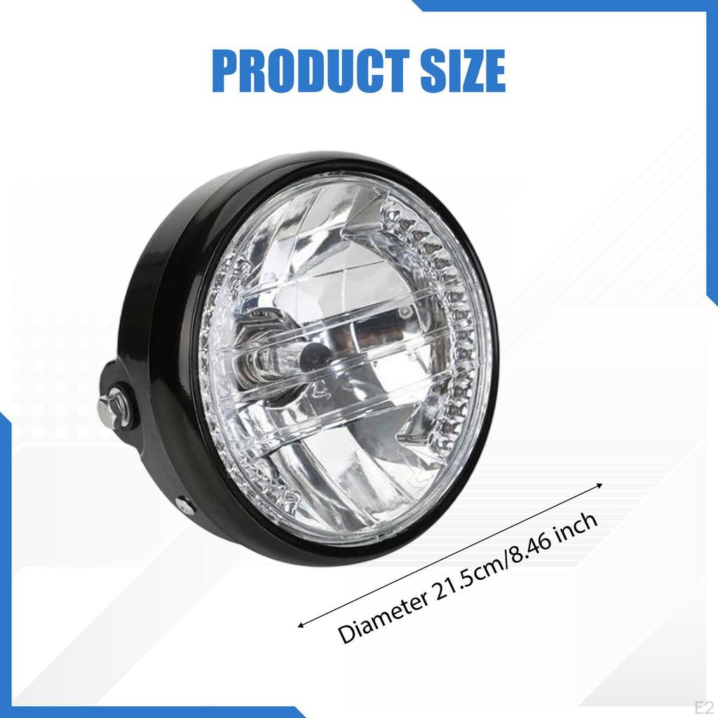 Motorcycle Headlight with Housing Motorbike Accessory Assembly Sturdy Mount Bracket Head Lamp