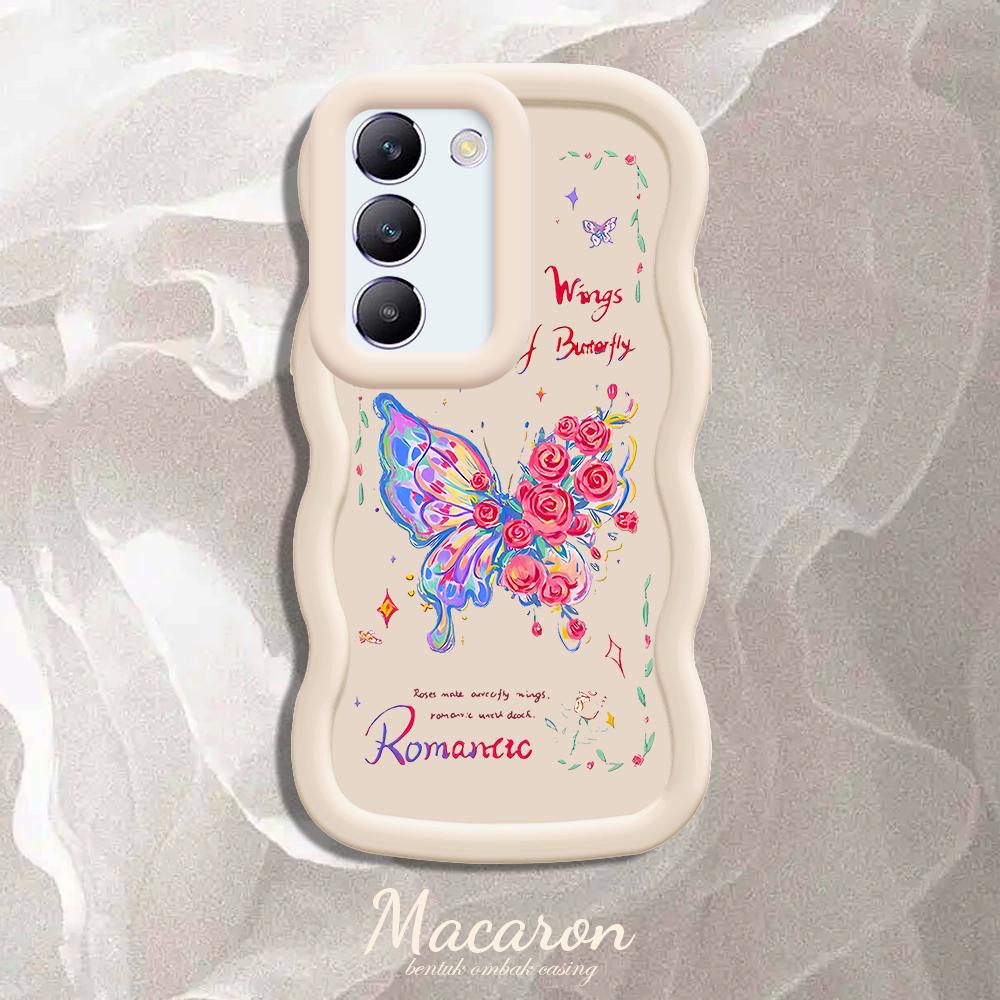 

Окрашенный узор Big Wave Edge Мягкий силиконовый материал Macaron чехол для телефона противоударный защитный резиновый чехол для OnePlus Vivo Motorola Moto Motorola Moto G04S белый