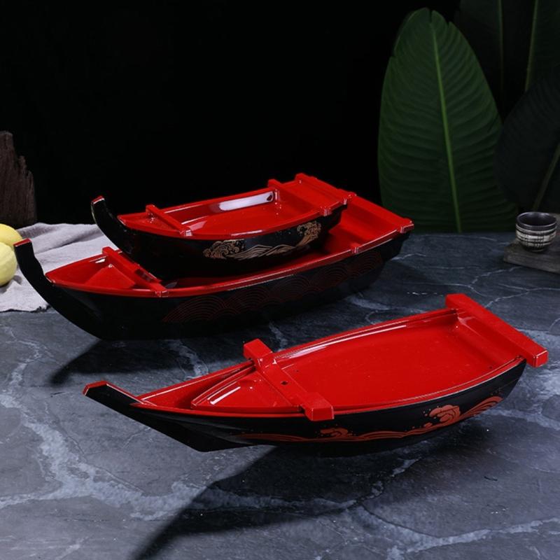 Sushi Serving Ship Plate Elegant Tableware Sashimi Serving Plate Plastic Texture Suitable for Sashimi and Appetizers