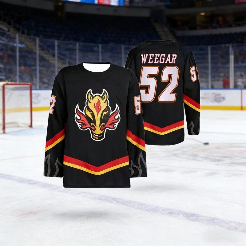 New Model Chicago Men's Ice Hockey Sport Shirt - Blaze Fan - 3D Print - Breathable - Quick-Drying - Long Sleeve Kids