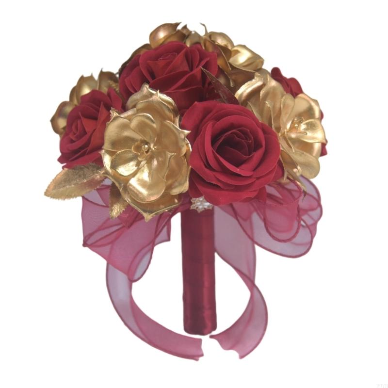 Wedding Portrait Flowers 23 x 18 Artificial Hand Flowers with Ribbon Handle for Ceremony and Styling Scenes
