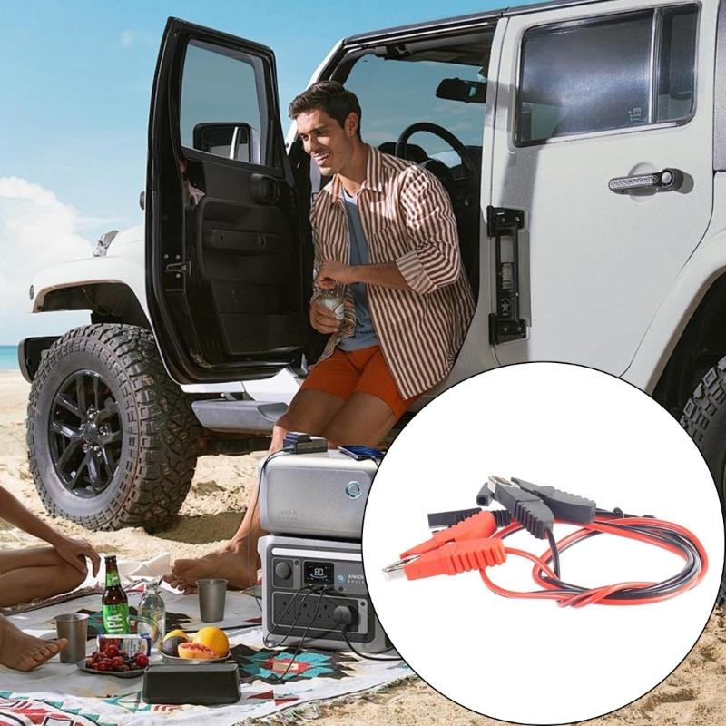 SAE To Alligator Clip Charging Wire 14 Gauges 3.3ft ABS Construction Power Cord Suitable for Camping and Emergency Power