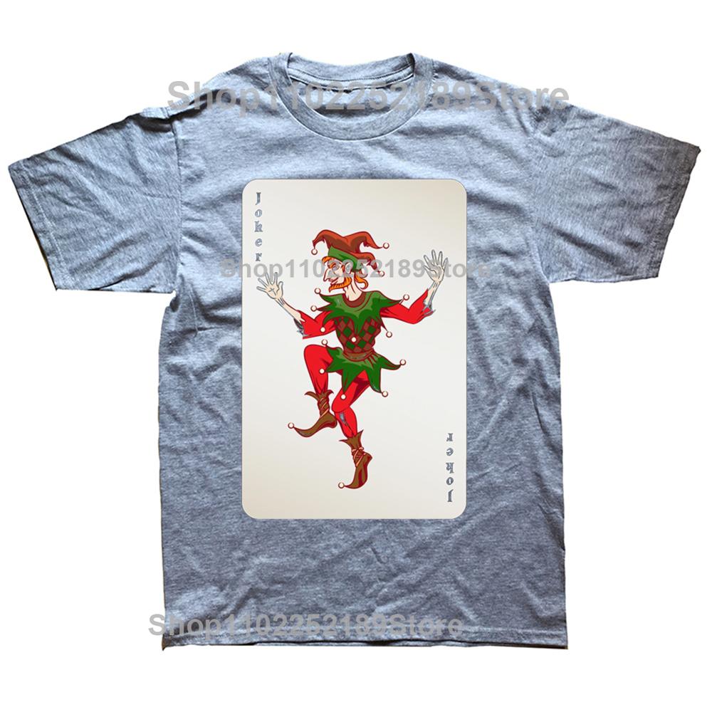Lustige Joker Narr Poker Spielkarte Grafik T-Shirts Herren Damenmode Lässiges T-Shirt 100% Baumwolle Lockeres Übergroßes T-Shirt