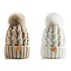 Women's Winter Warm and Thick Knitted Hat, with Fleece Lining Inside, Two-piece Set