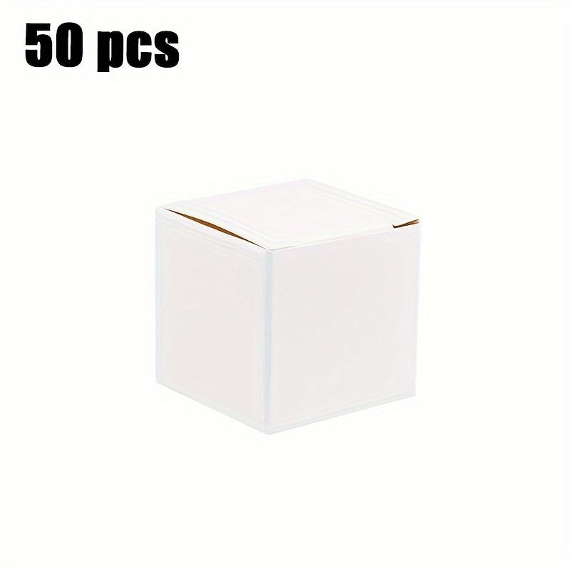 

1 комплект/50 шт., подарочная коробка из крафт-бумаги, белая бумажная мини-коробка с крышкой, мыльница, складная картонная праздничная маленькая коробка для украшений и конфет 50pcs
