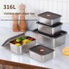 Stainless Steel Fresh-Keeping Lunch Box with Sealed Lid for Refrigerator Storage