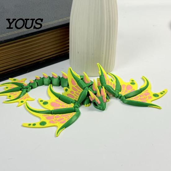Smooth Texture Figurines 3D Printed Dragon Butterfly Figurine, Articulated Desk Decor, Cute Decorative Sculpture Shelf Ornament, Stress Relief