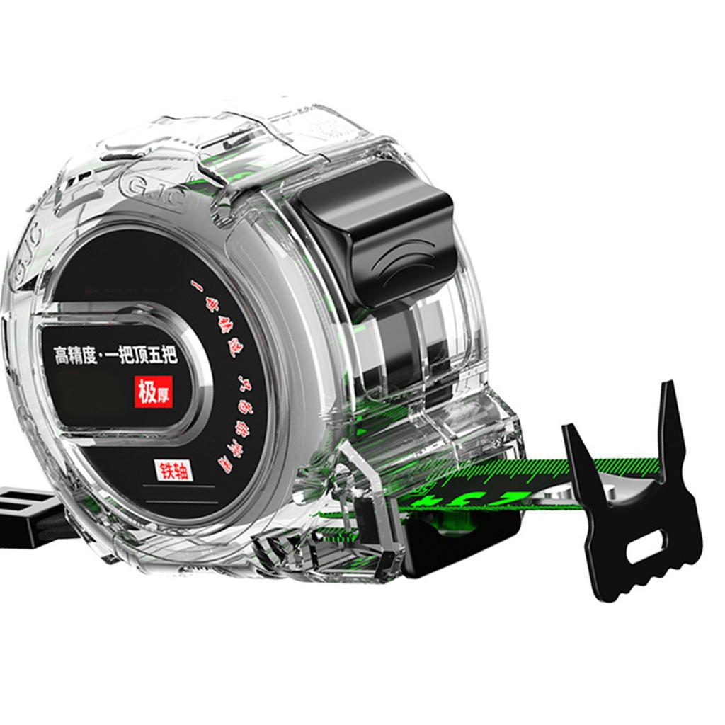 Rollmaßband Einziehbar Dick Elektroplattierter Edelstahl Hohe Genauigkeit Holzbearbeitungswerkzeug mit Klarsichtgehäuse 5m   16.4ft