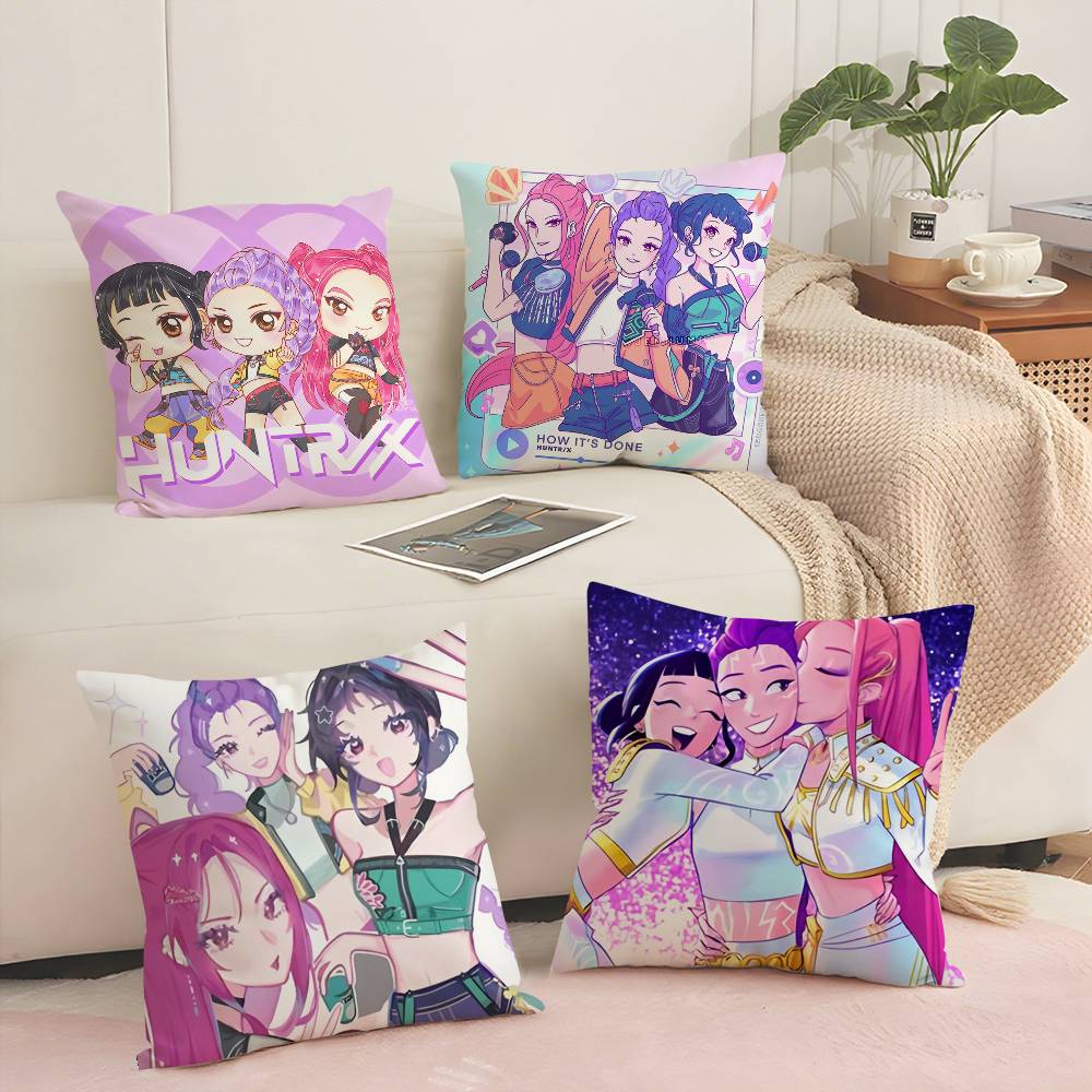 KPopS D-Demon H-Hunters Pillow Case Plush Fabric Soft  Pillowcase Double Sided Print Cushion Cover Household Gifts