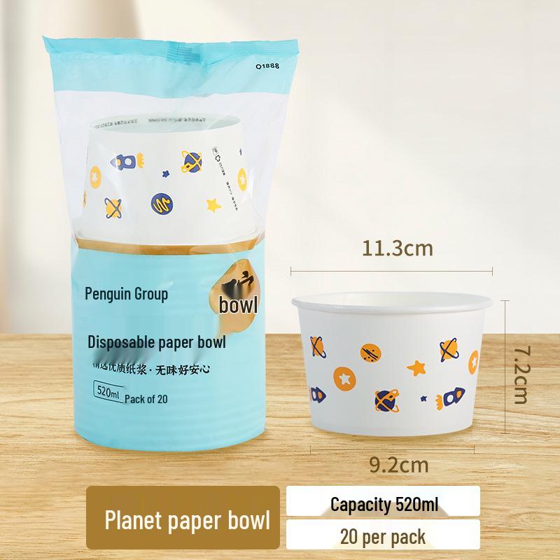 

Thickened Disposable Paper Bowls for Instant Noodles and Rice - Round, Convenient for Takeout, Free Shipping Included