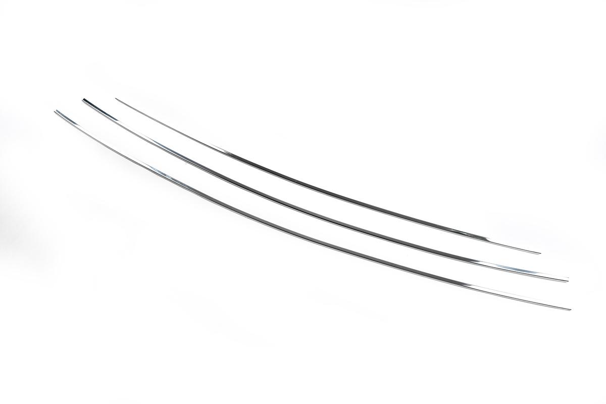 

Накладки на решітку (3 шт, нерж) Carmos - Турецька сталь для Peugeot 407