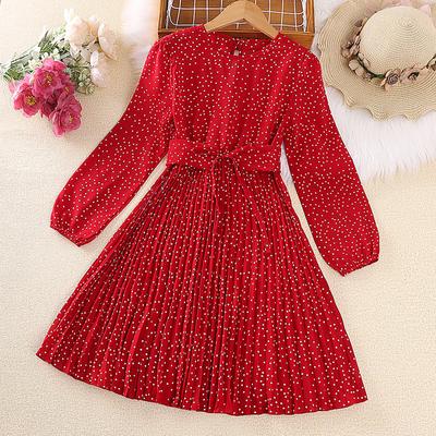Kindermode langärmeliges Prinzessinnenkleid Frühlingsprinzessinkleid für Mädchen