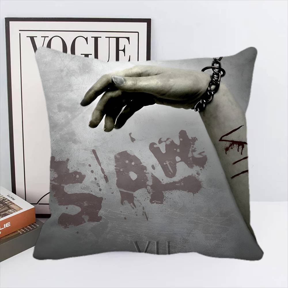 Canvas Printing Wall Art Saw Horror Movie Pillow Case Square Pillow Bedroom Sofa Leisure Comfort Cushion Home Decoration