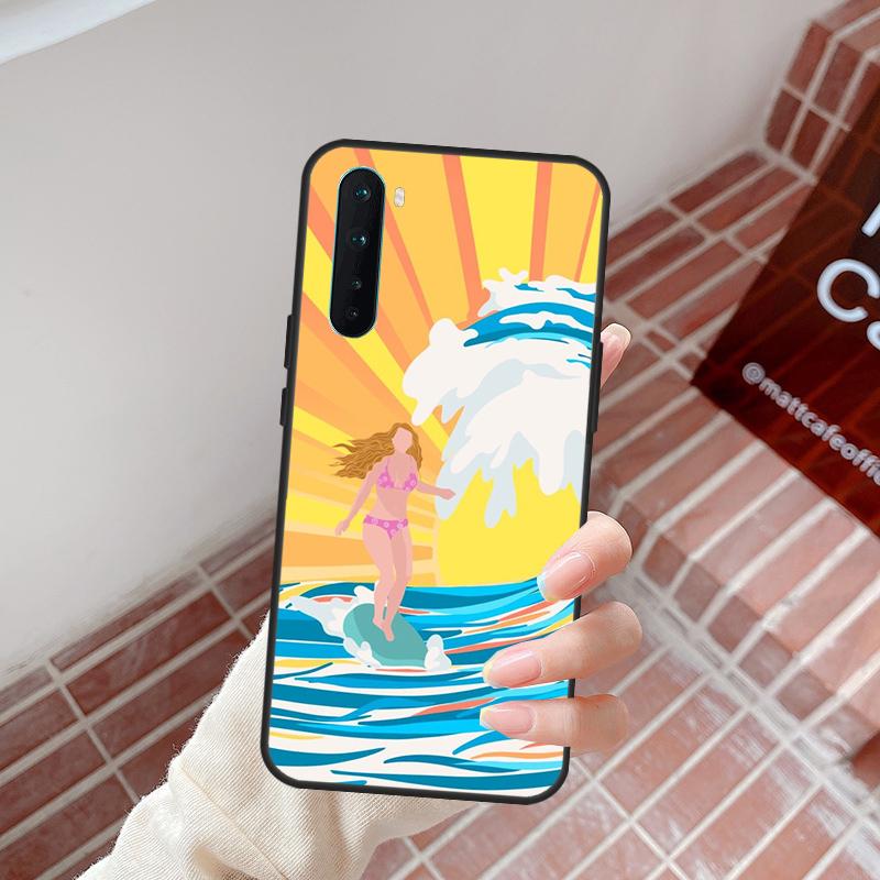 Surfing Art Surf Girl Case For OnePlus Nord 5 CE 2 3 4 Lite N20 N30 OnePlus 15 13 12 11 10R 13R 10T 13T 12R Cover