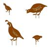 4Pcs Metal Quail Garden Decorative Statues Standing Metal Quail Lawn Sculptures Ornaments Metal Quail Art Sculptures