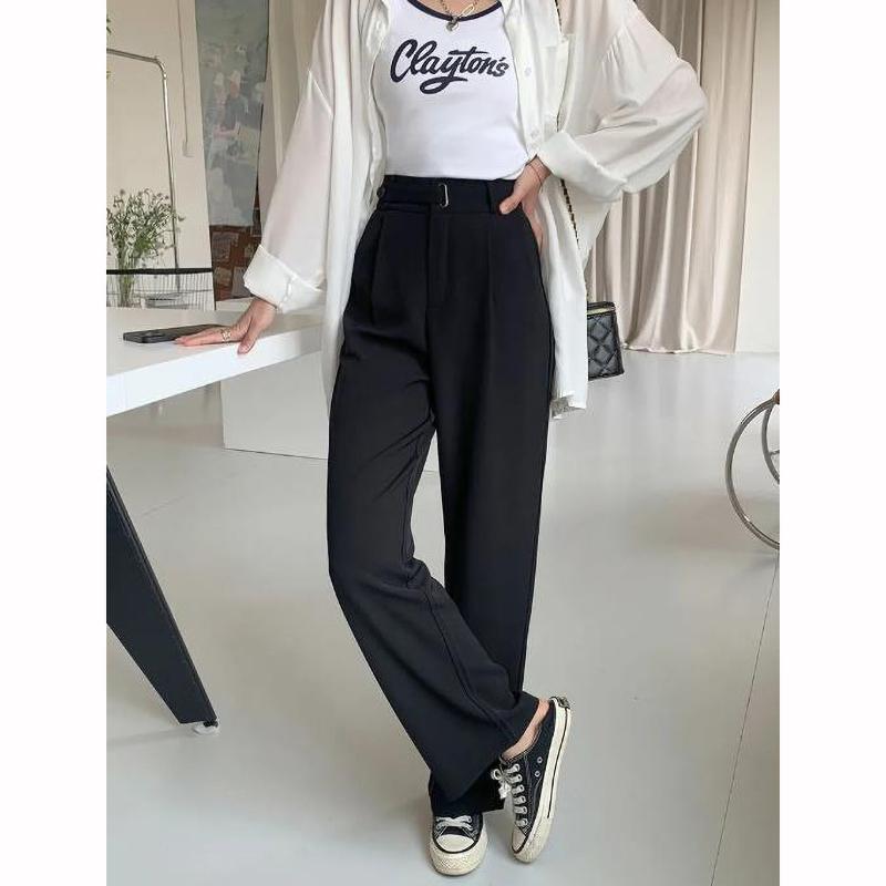 Summer Women's Casual Pants Wide Leg Pant Elegant Office Lady High Waist Loose Trousers