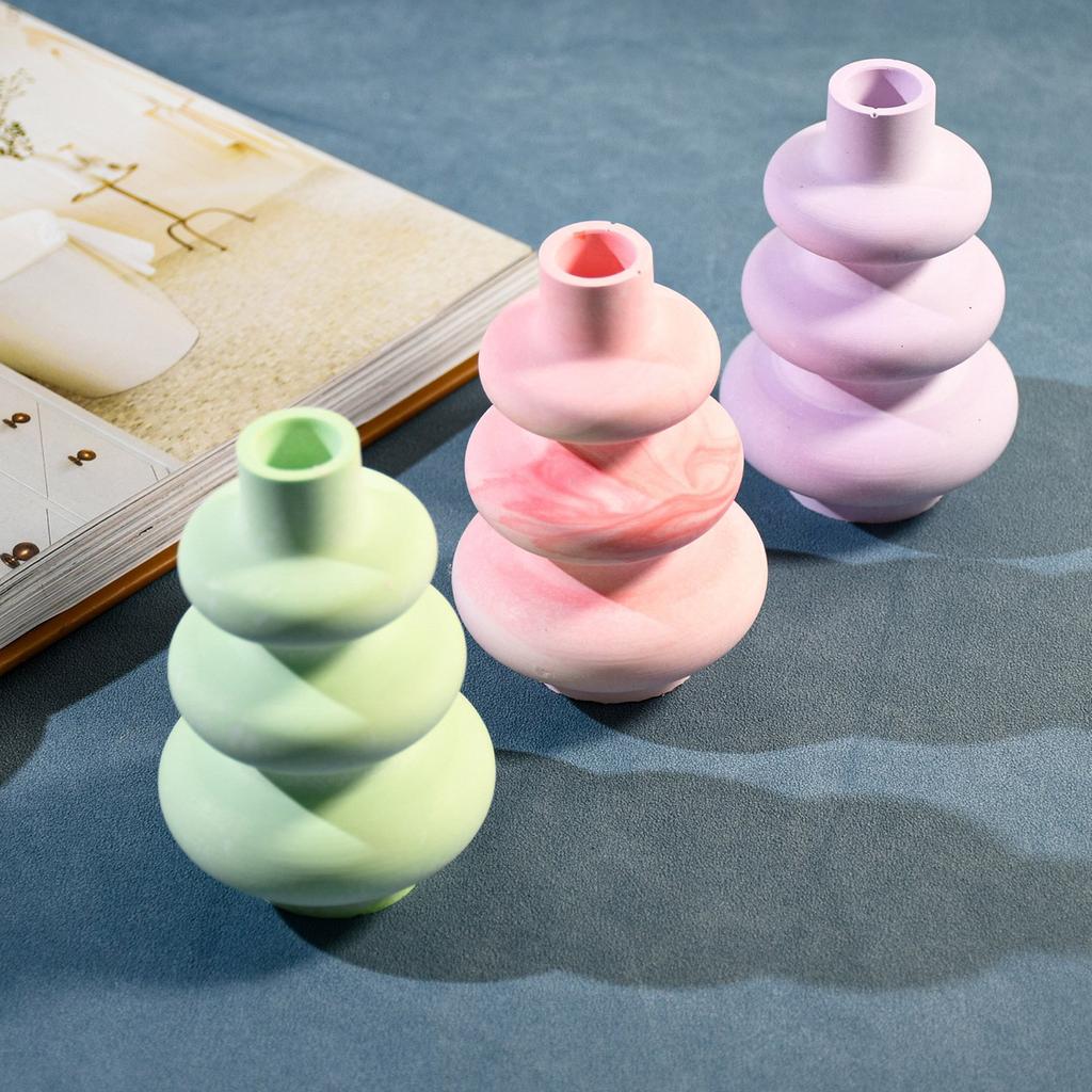 Creative Round Vase Silicone Mold Flowerpot Moulds Modern Crafting Molds Silicone Texture Flower Jar Molds for Flowerpot