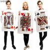 Fun Parent-child Family Children Playing Cards Poker Hearts King Queen Of Clubs Kq Costume Role Play Tunic Sponge Party Set